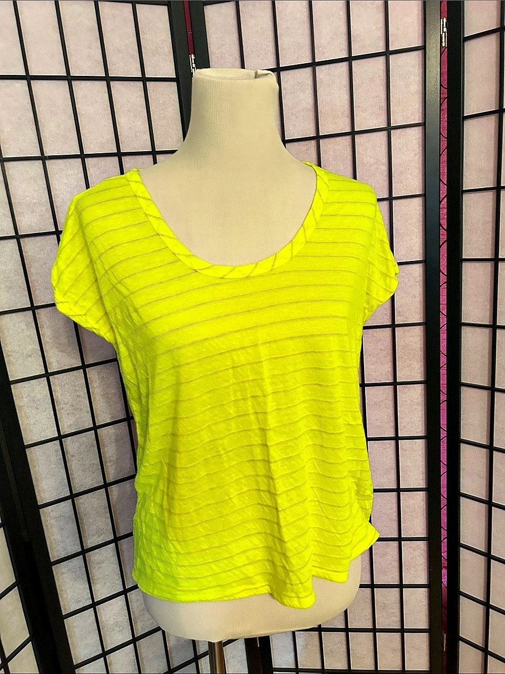 Miami Striped Short Sleeve Top in Yellow